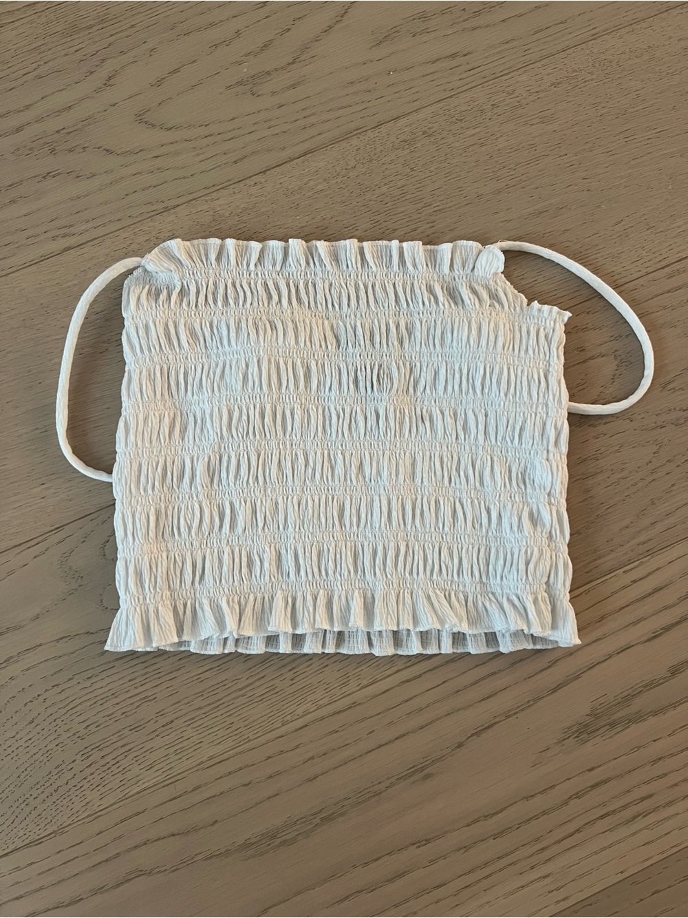 Forever 21 White Smocked Tube Top with Side Tie